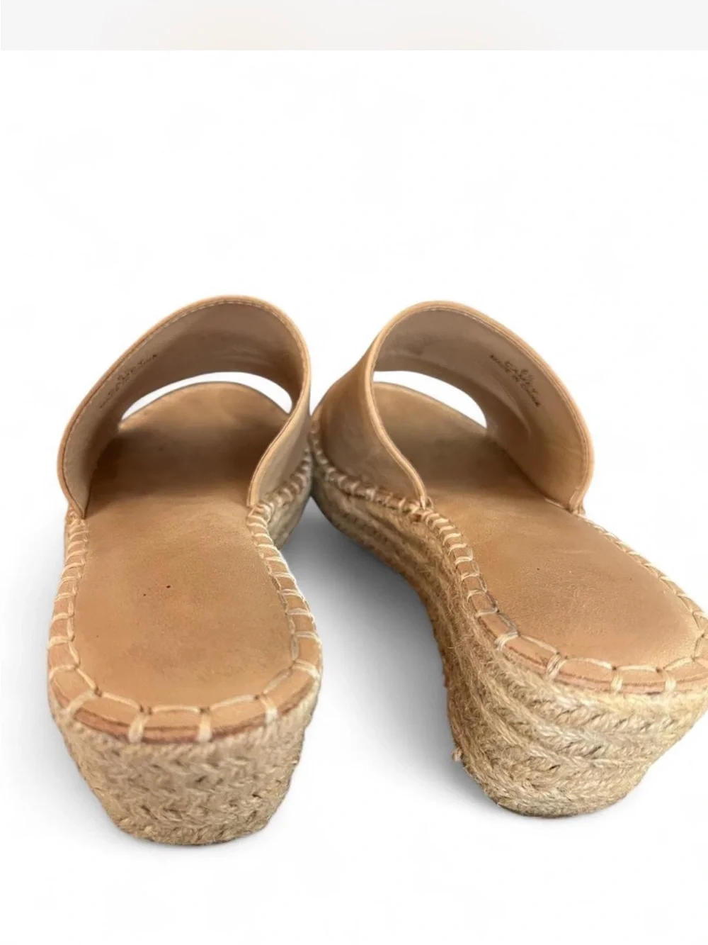 Catherine Malandrino Camey Jute Wedge Slide Sandals Camel Tan Size 6.5
